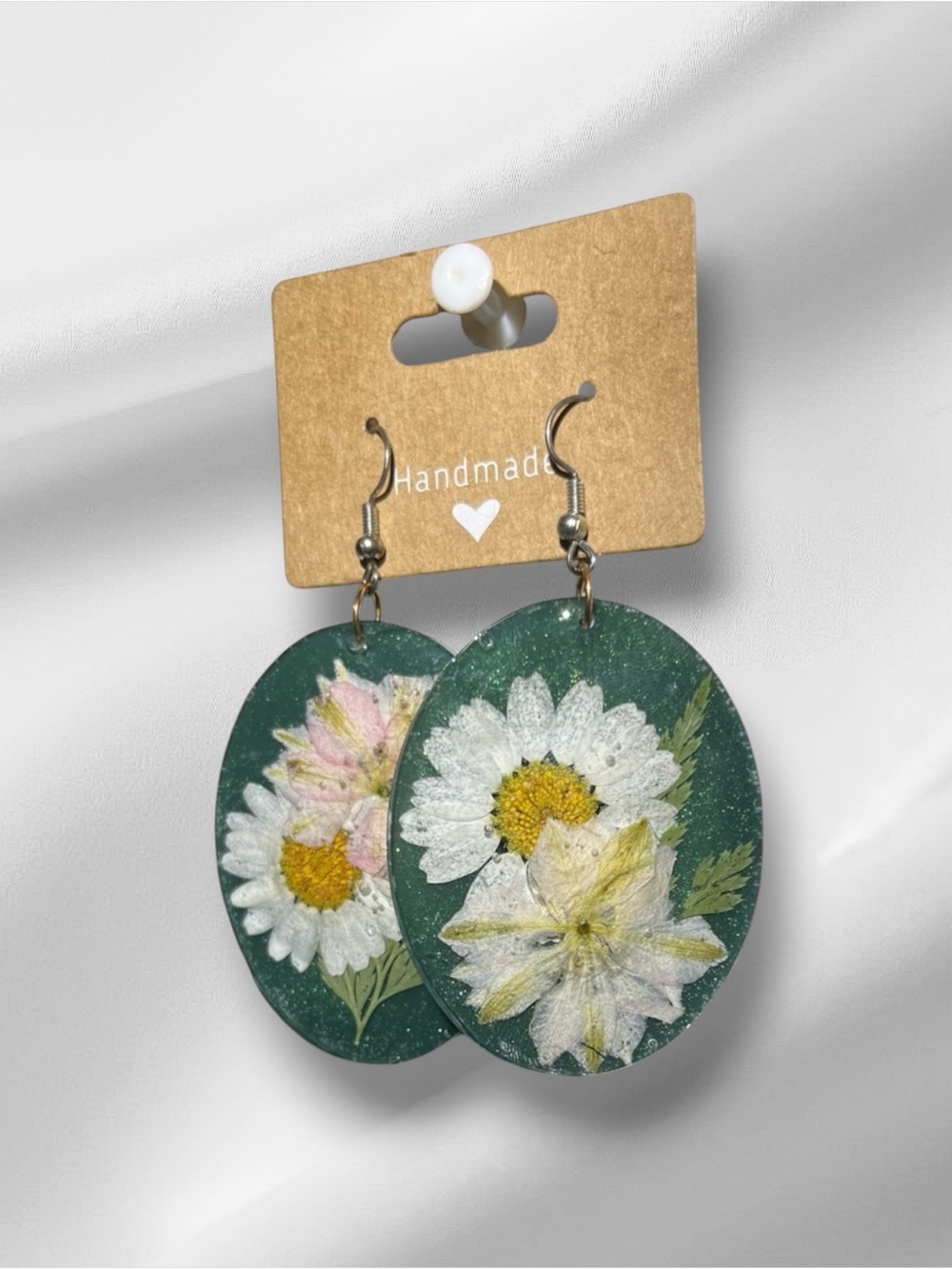 Handmade Floral Resin Earrings